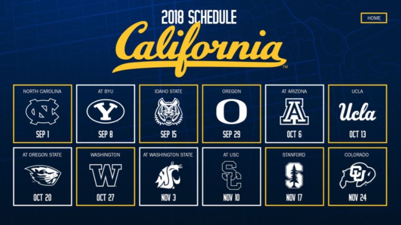 Cal Football 2018 Football Schedule Released Bear Insider