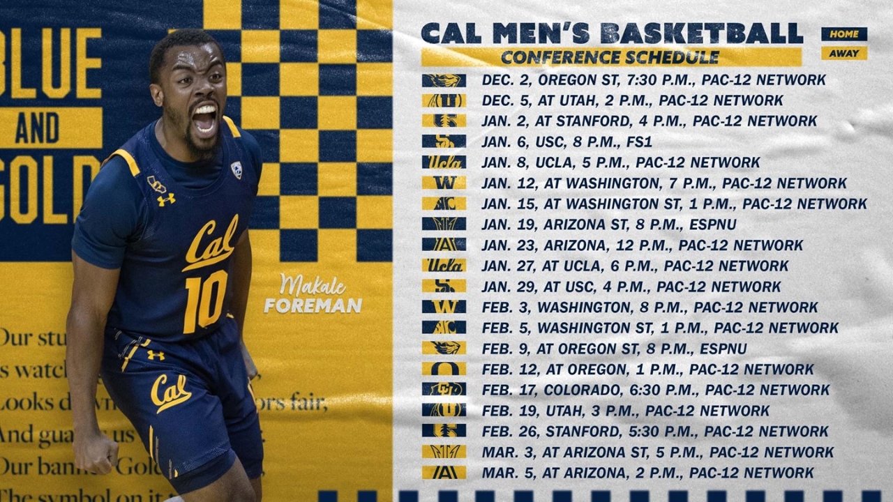 Cal Basketball Cal s 2021 22 Men s Basketball Schedule Released Bear Insider